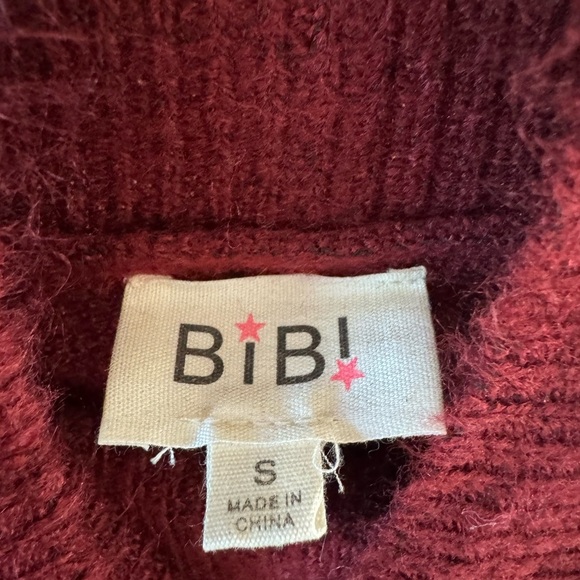 BiBi Deep Red Long Sleeve sweater Dress - Picture 5 of 5